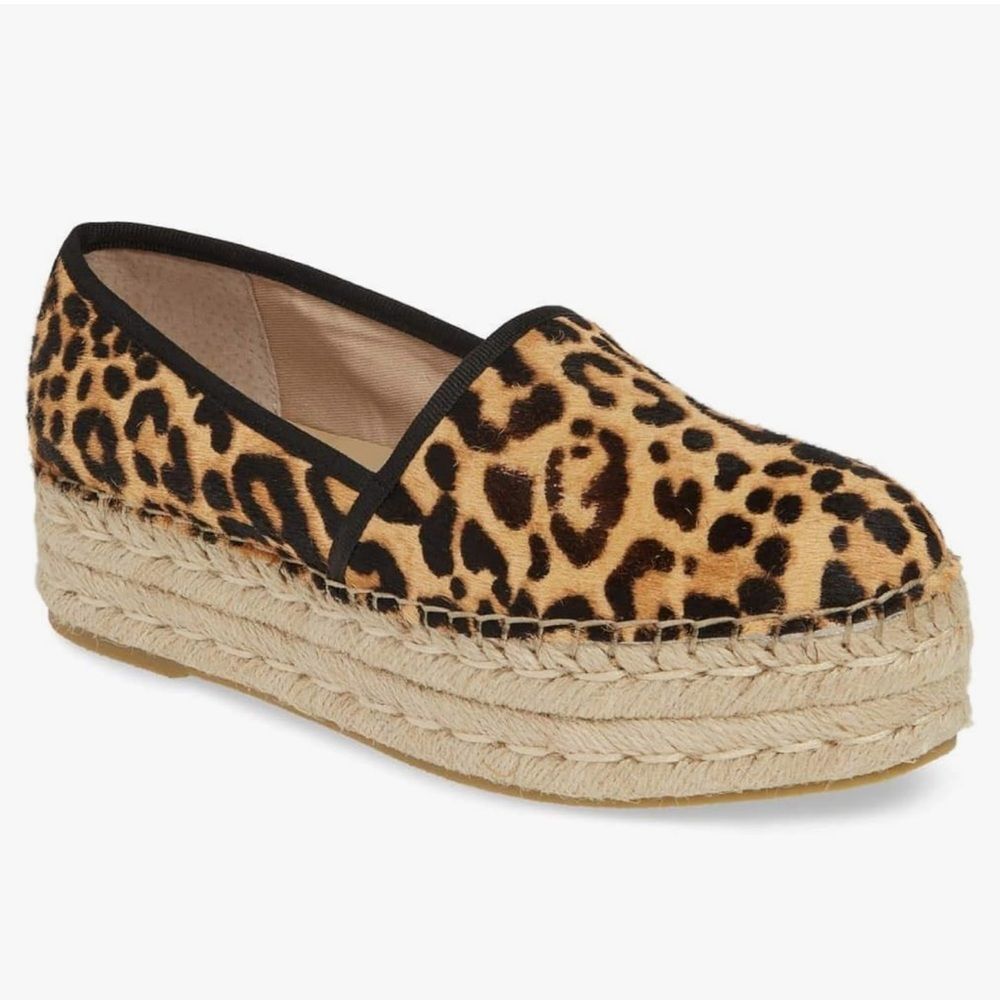 Steve Madden Women's Alexia Leopard Espadrilles Size 8 Platform Flats Slip On